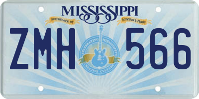 MS license plate ZMH566
