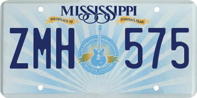 MS license plate ZMH575