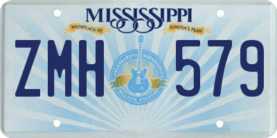 MS license plate ZMH579