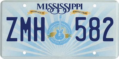MS license plate ZMH582