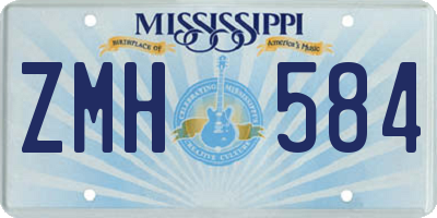 MS license plate ZMH584