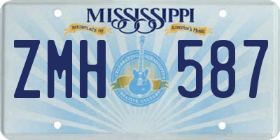 MS license plate ZMH587