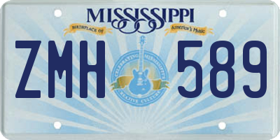 MS license plate ZMH589