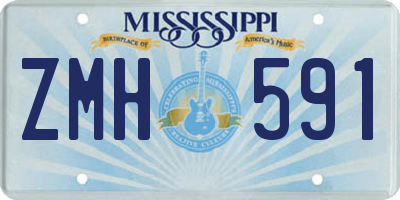 MS license plate ZMH591
