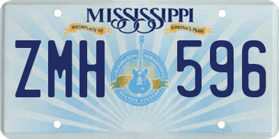 MS license plate ZMH596