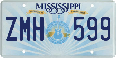 MS license plate ZMH599