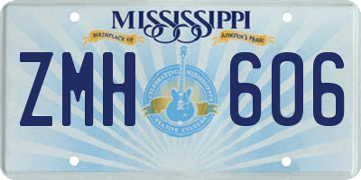 MS license plate ZMH606