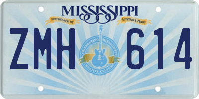 MS license plate ZMH614