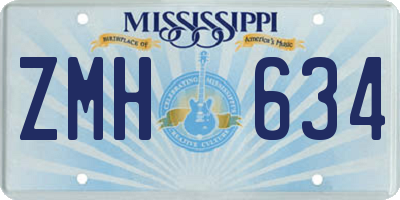 MS license plate ZMH634