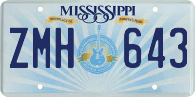 MS license plate ZMH643