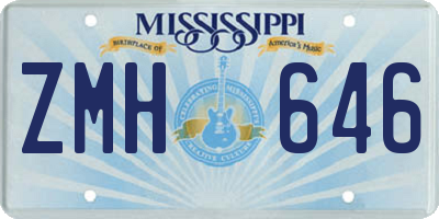MS license plate ZMH646
