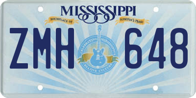 MS license plate ZMH648