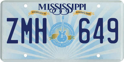 MS license plate ZMH649