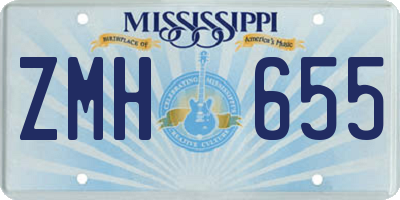 MS license plate ZMH655