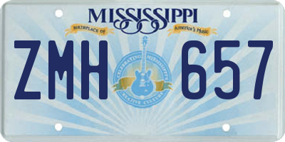 MS license plate ZMH657