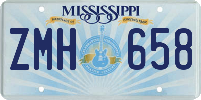 MS license plate ZMH658