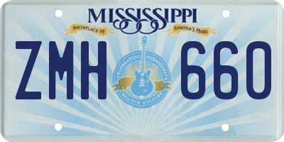 MS license plate ZMH660