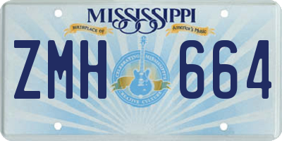 MS license plate ZMH664