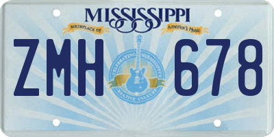 MS license plate ZMH678