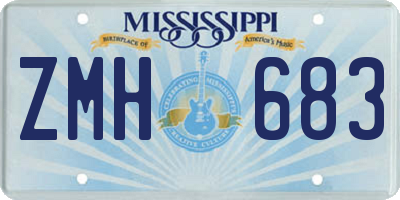 MS license plate ZMH683