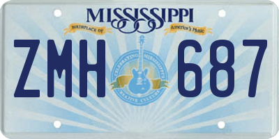MS license plate ZMH687