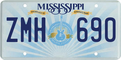 MS license plate ZMH690