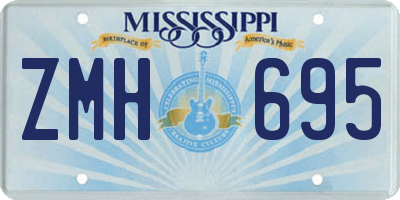 MS license plate ZMH695