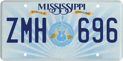 MS license plate ZMH696
