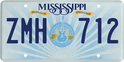MS license plate ZMH712