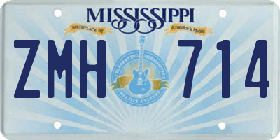 MS license plate ZMH714