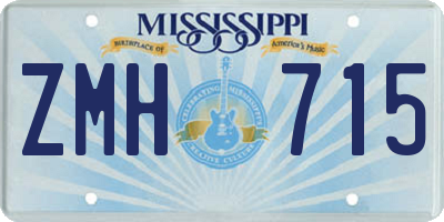 MS license plate ZMH715