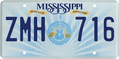 MS license plate ZMH716