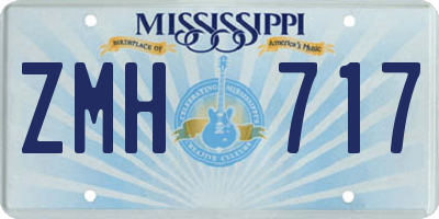 MS license plate ZMH717