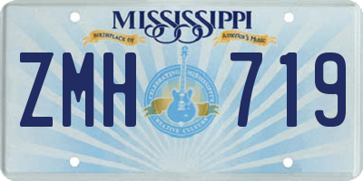 MS license plate ZMH719