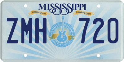 MS license plate ZMH720