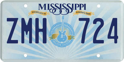 MS license plate ZMH724