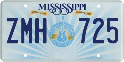 MS license plate ZMH725
