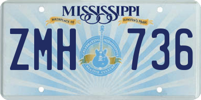 MS license plate ZMH736