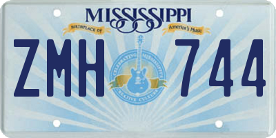 MS license plate ZMH744