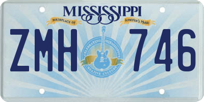 MS license plate ZMH746