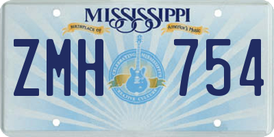 MS license plate ZMH754