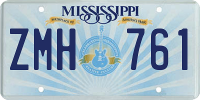 MS license plate ZMH761