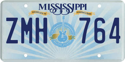 MS license plate ZMH764