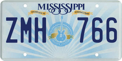 MS license plate ZMH766