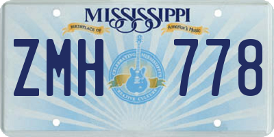 MS license plate ZMH778