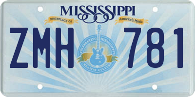 MS license plate ZMH781