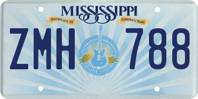 MS license plate ZMH788