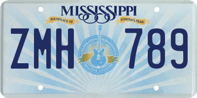 MS license plate ZMH789