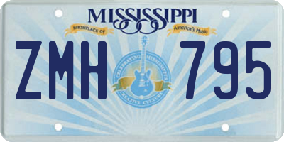 MS license plate ZMH795
