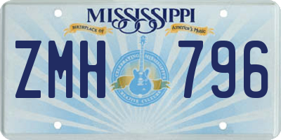 MS license plate ZMH796